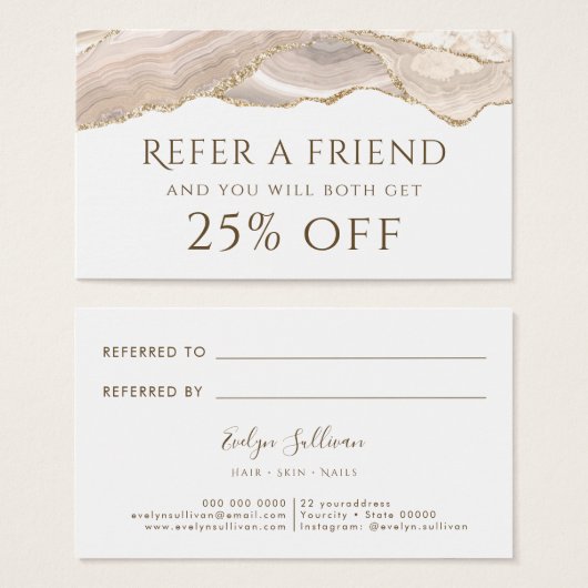 Carte de référence de l'Agate d'or ivoire (Devant & derrière)