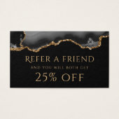 carte de référence de l'agate noir et or (Devant)