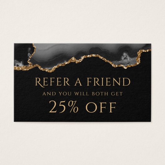 carte de référence de l'agate noir et or (Devant)