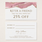 Carte de référence de l'agate rose (Devant & derrière)