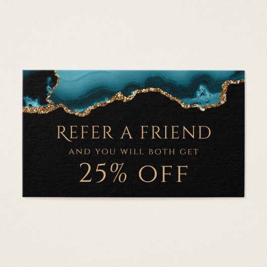 Carte de référence de l'agate turquoise et or (Devant)