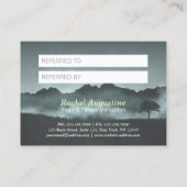 Carte de référence de l'instructeur de yoga Reiki  (Dos)