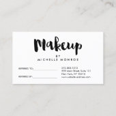 Carte de référence de maquillage d'artiste en rose (Dos)