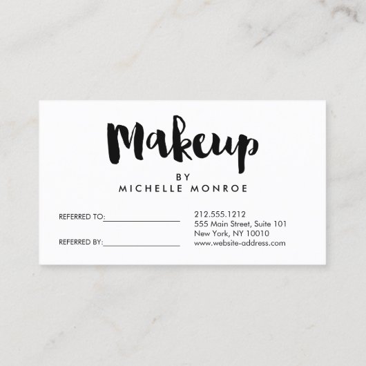 Carte de référence de maquillage d'artiste en rose (Dos)