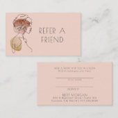 Carte de référence de maquillage de femme d'art de (Devant / Derrière)