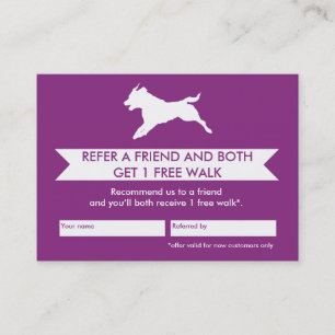 Carte de référence de marcheur de chien -