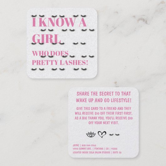 Carte de référence de mèche (Devant / Derrière)