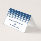 Carte de référence de Merci combiné bleu blanc pli (Front)