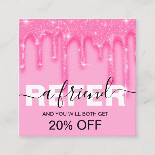 Carte de référence de Parties scintillant rose pou (Devant)