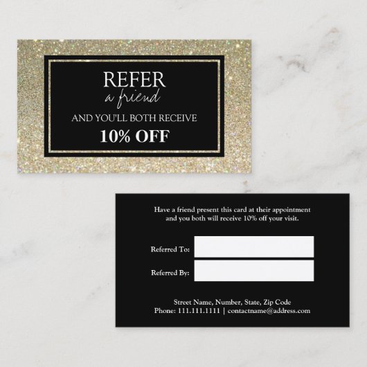 Carte de référence de parties scintillantes (Devant / Derrière)