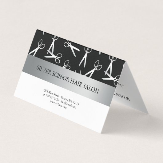 Carte de référence de salon de coiffure ciseaux ar (Dos)