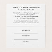 Carte de référence de salon de coiffure ciseaux ar (Intérieur déplié)