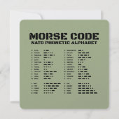 Carte de référence de signaux tactiques OTAN Code (Devant)