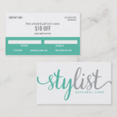Carte de référence de styliste (Devant / Derrière)