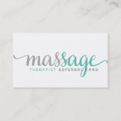 Carte de référence de thérapeute de massage (Dos)