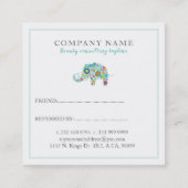 Carte de référence d'éléphant floral mou (Dos)