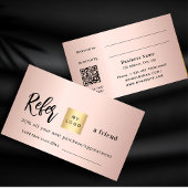 Carte de référence du logo commercial or rose qr c