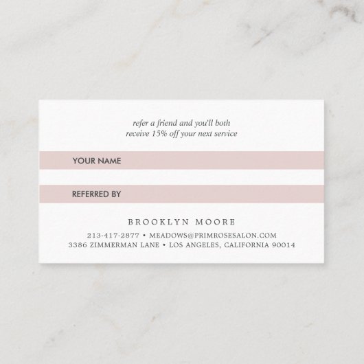 Carte de référence du logo floral foncé (Dos)