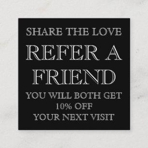 Carte de référence du salon de beauté noir et blan