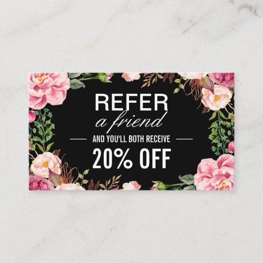 Carte de référence du salon de beauté rose rose ro (Devant)