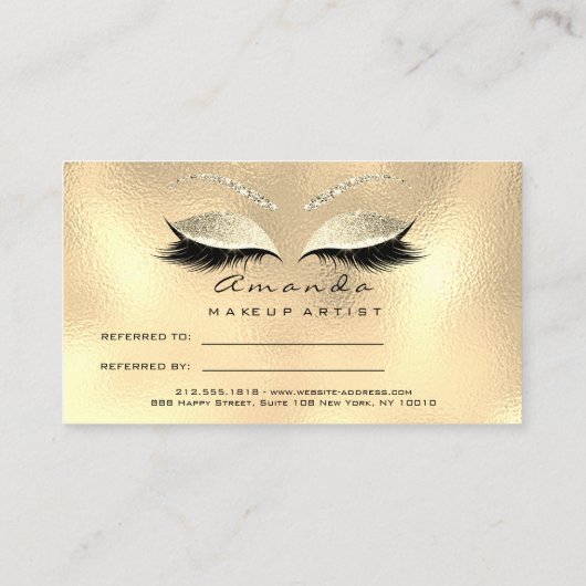 Carte de référence du salon Lash de maquillage mai (Dos)