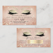 Carte de référence du salon Lashes Rose en or maig (Devant / Derrière)