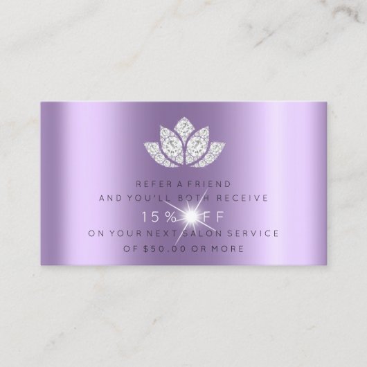 Carte de référence du salon Lavande violette Spark (Devant)