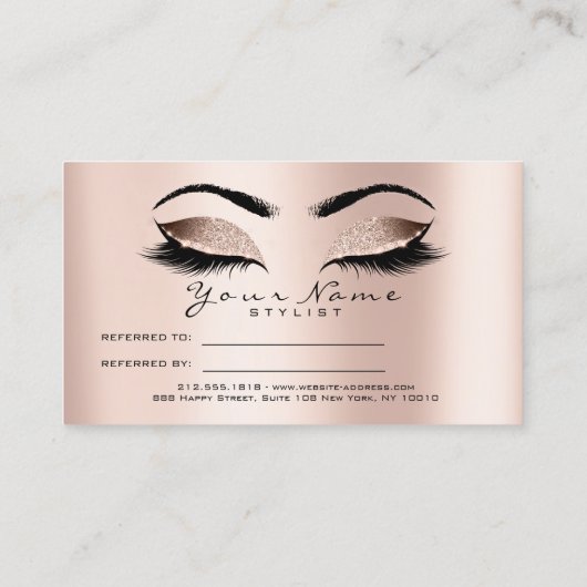 Carte de référence du salon Maquillage maigre Rose (Dos)