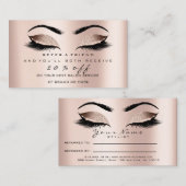 Carte de référence du salon Maquillage Rose Lashes (Devant / Derrière)