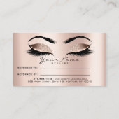 Carte de référence du salon Maquillage Rose Lashes (Dos)