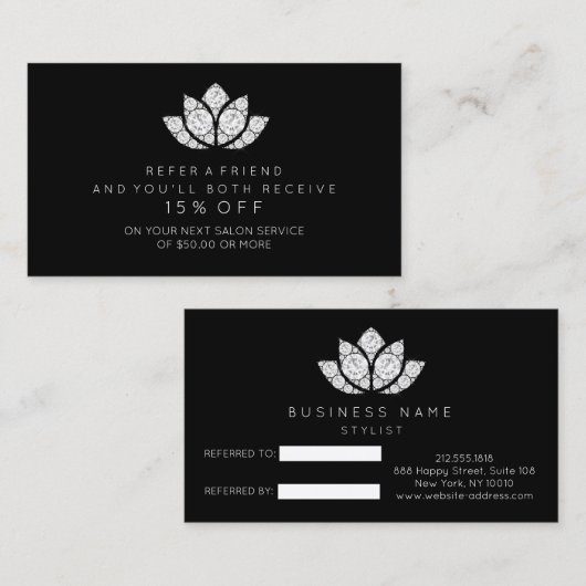 Carte de référence du salon noir blanc lotus WOW (Devant / Derrière)