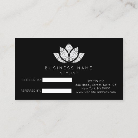 Carte de référence du salon noir blanc lotus WOW (Dos)