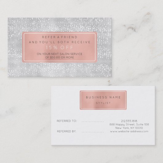 Carte de référence du salon Rose rose or blanc gri (Devant / Derrière)