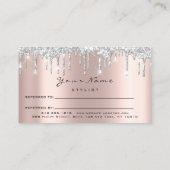 Carte de référence du salon Silver Maquillage Lash (Dos)