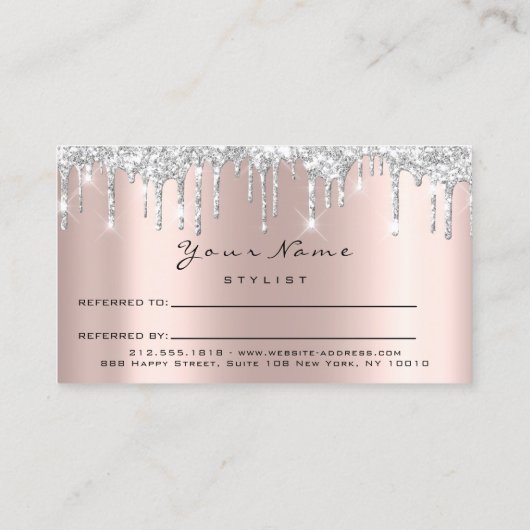 Carte de référence du salon Silver Maquillage Lash (Dos)