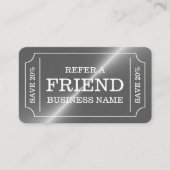 Carte de référence du style de billet d'argent (Devant)