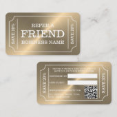 Carte de référence du style de billet d'or (Devant / Derrière)