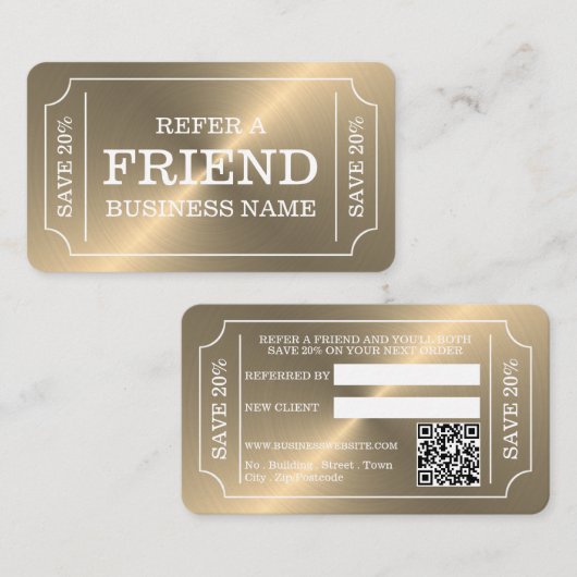 Carte de référence du style de billet d'or (Devant / Derrière)