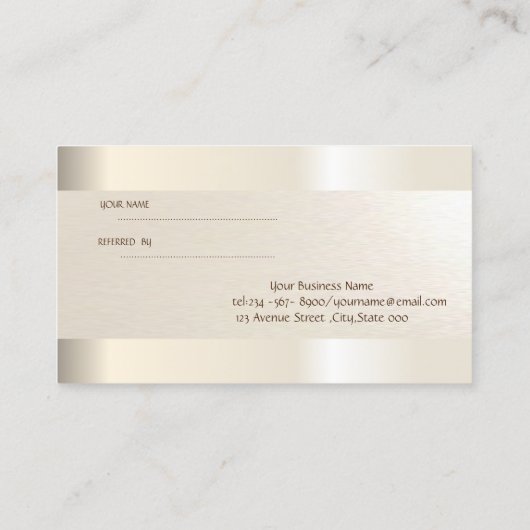 Carte de référence élégante des Parties scintillan (Dos)