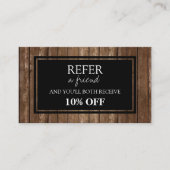 Carte de référence en bois rustique (Devant)