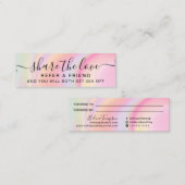 Carte de référence en marbre arc-en-ciel rose unic (Devant / Derrière)