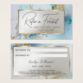 carte de référence en marbre bleu (Devant & derrière)