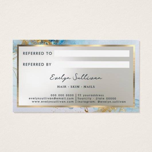 carte de référence en marbre bleu (Dos)