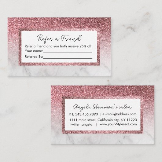 Carte de référence en marbre de parties scintillan (Devant / Derrière)