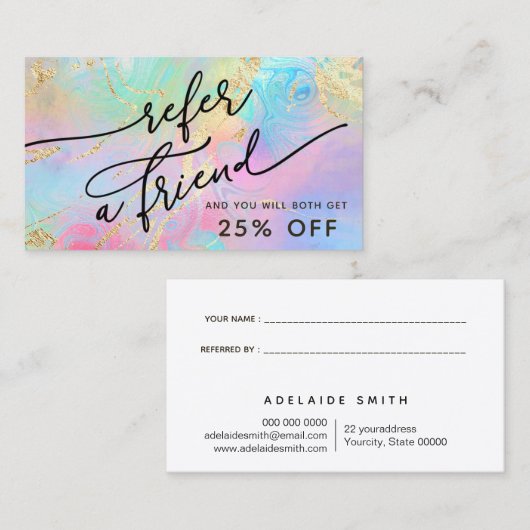 carte de référence en marbre fluide (Devant / Derrière)