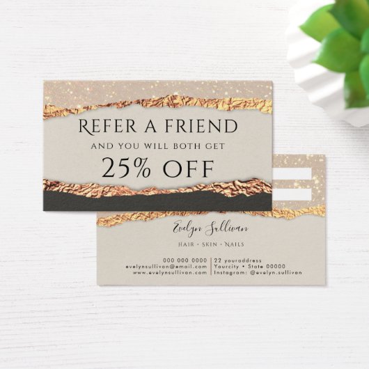 Carte de référence en papier brillant noir or (Bureau)