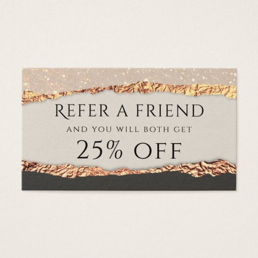 Carte de référence en papier brillant noir or (Devant)