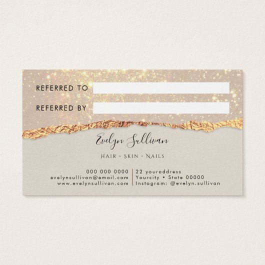 Carte de référence en papier brillant noir or (Dos)