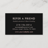 Carte de référence Eyelashes maquillage Artiste (Dos)