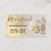 carte de référence fausse feuille or lotus design (Devant)